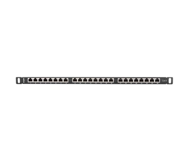 Patch panel 24 poorten kat. 6 zwart