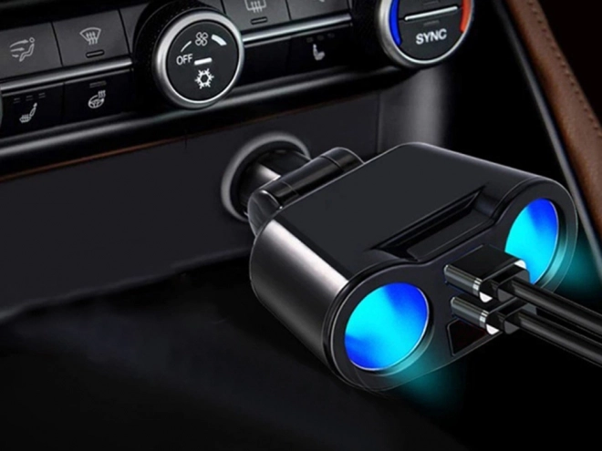 Aanstekerstopcontact met verdeler en USB-oplader