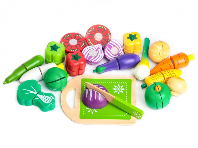 Houten snijgroenten 20 stuks Ecotoys