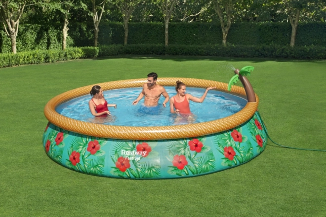 Opblaasbaar zwembad met tropische sproeier Bestway 457 x 84 cm