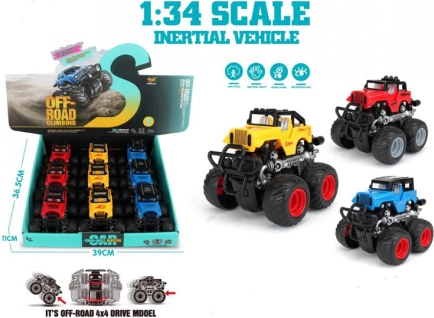 Off-road plastic autootje Jeep 1:34
