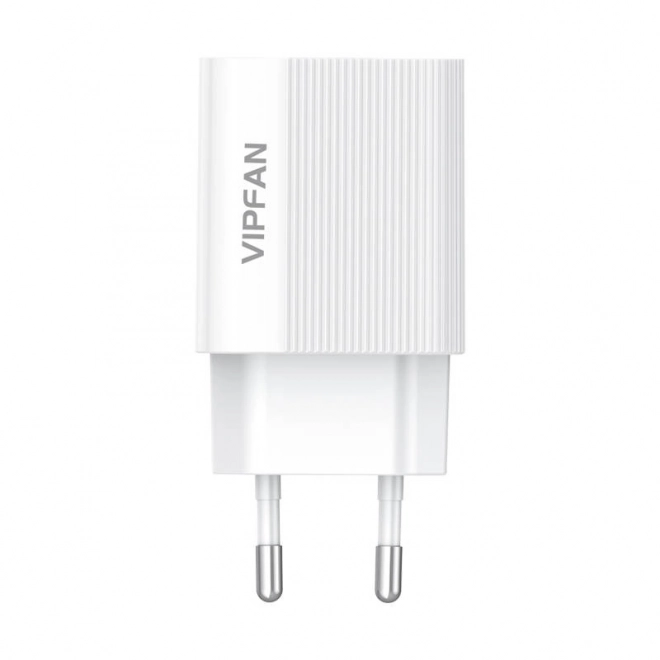 Netlader VFAN E01, 1x USB, 2,4A + Lightning-kabel (wit)