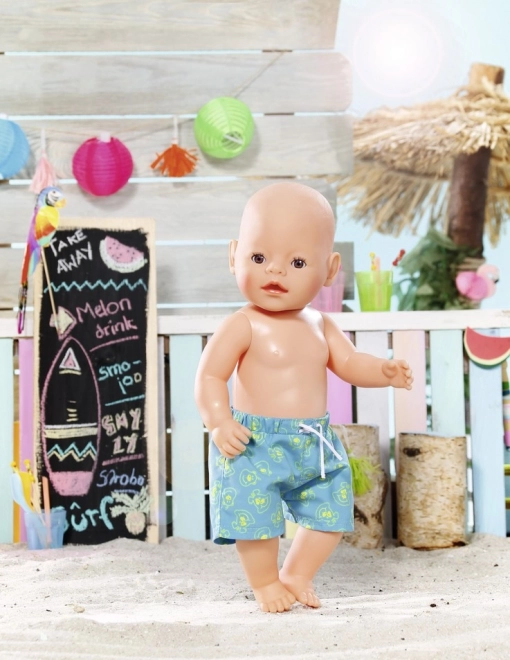 Baby born strand zomershorts blauw
