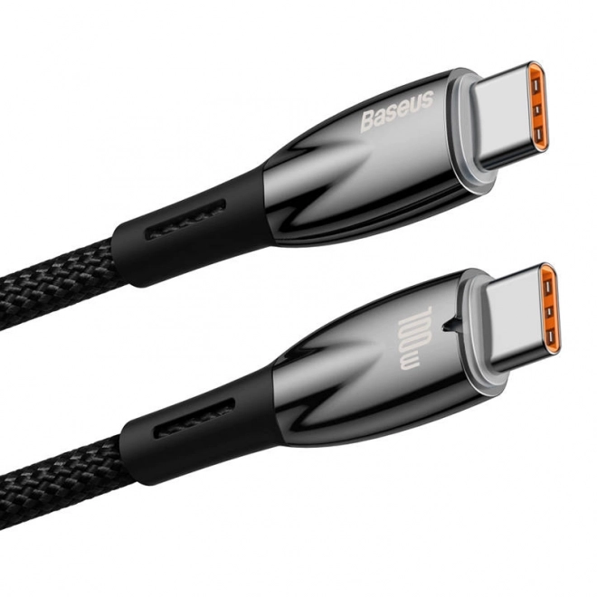 Kabel Baseus Glimmer USB-C naar USB-C 100W 1m Zwart