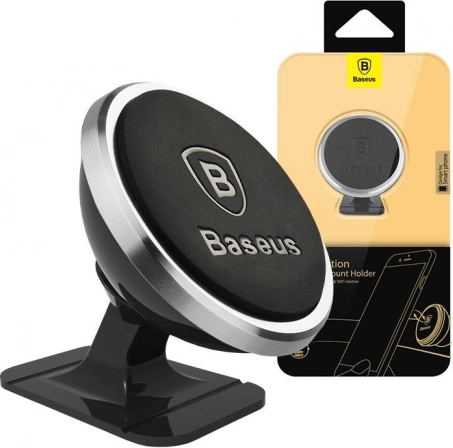 Baseus magnetische autohouder voor telefoon, 360° draaibaar, zilver