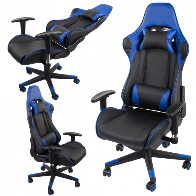 Ergonomische gamingstoel met verstelbare armleuningen 2D blauw