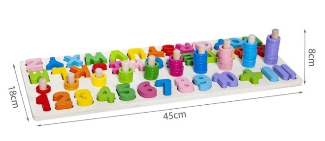 Houten inlegpuzzel alfabet en cijfers