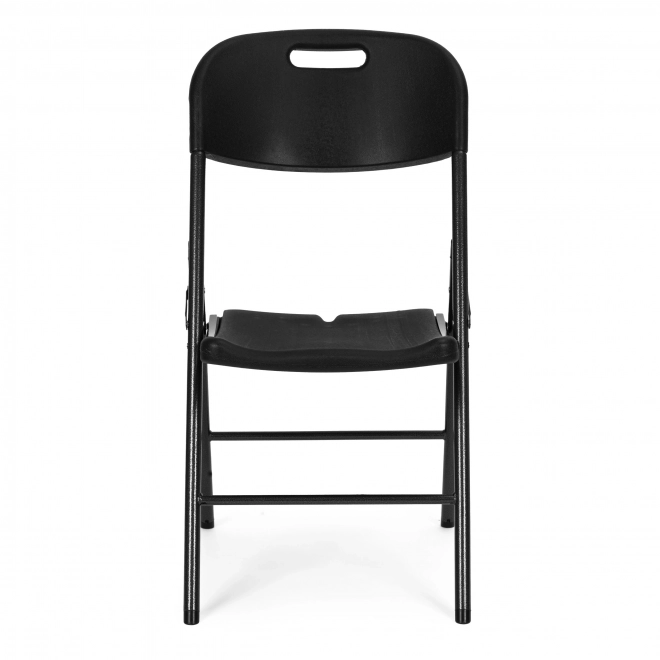 Set van 2 opvouwbare stoelen ModernHome, metalen constructie, HDPE, zwart