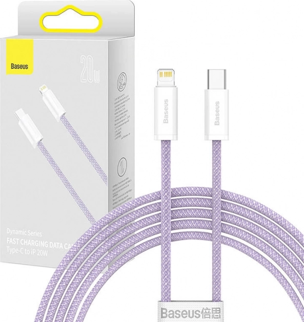 Baseus USB‑C naar Lightning-kabel 20W 2m paars