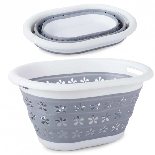 Vouwbare siliconen wasmand met bloemetjes