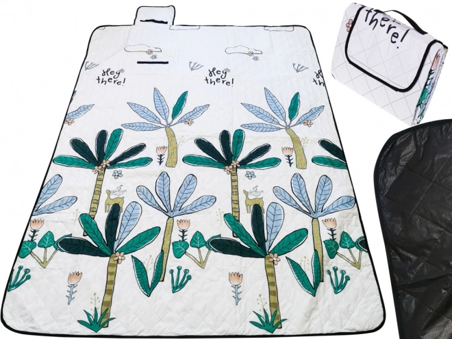 Strandmat picknickdeken kamperen palmbomen 150x200