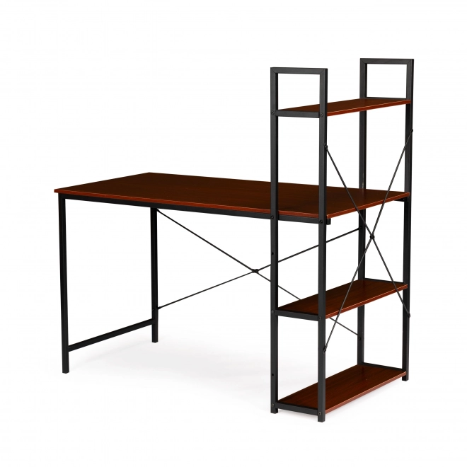 Houten computertafel met loftplanken