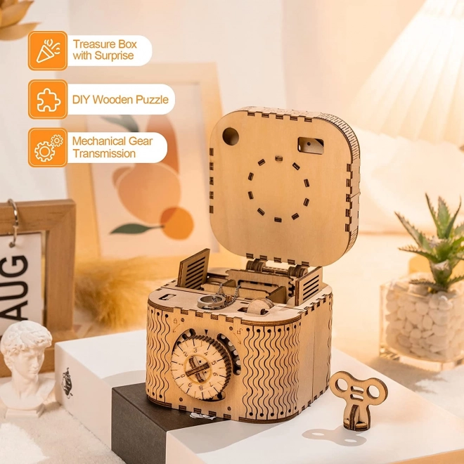 RoboTime 3D houten mechanische puzzel-sieradendoos