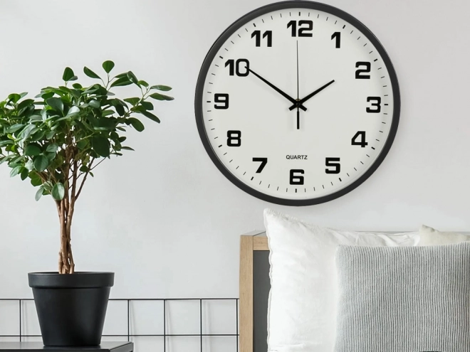 Grote stille wandklok 25 cm rond
