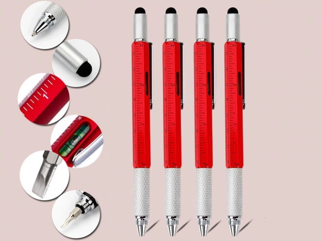 Multifunctionele pen multitool 6-in-1 met waterpas