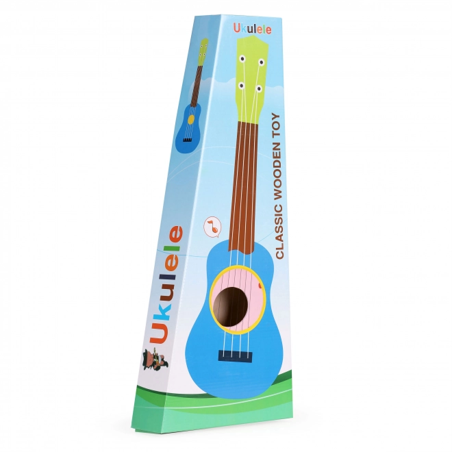 Kinder houten gitaar, metalen snaren, roze ECOTOYS