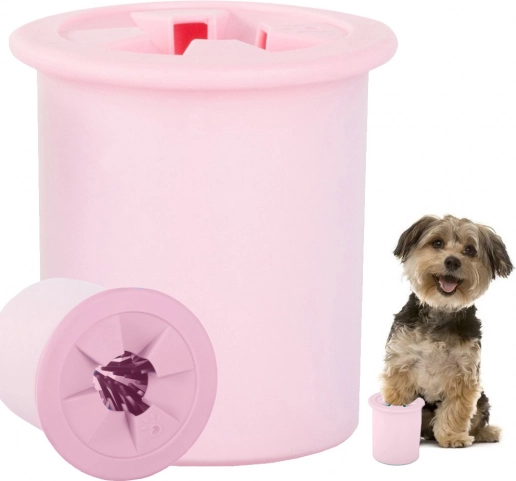 Siliconen pootreiniger voor honden en katten – Roze