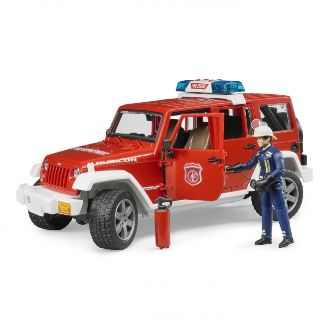 Bruder Rode Brandweer JEEP WRANGLER met figuur en accessoires
