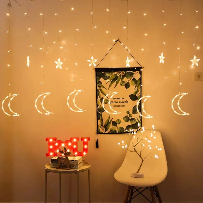 Decoratieve LED-verlichting Maan en Sterren 96 LED