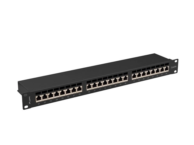 Patchpaneel 24 poorten 1U Cat 6A zwart