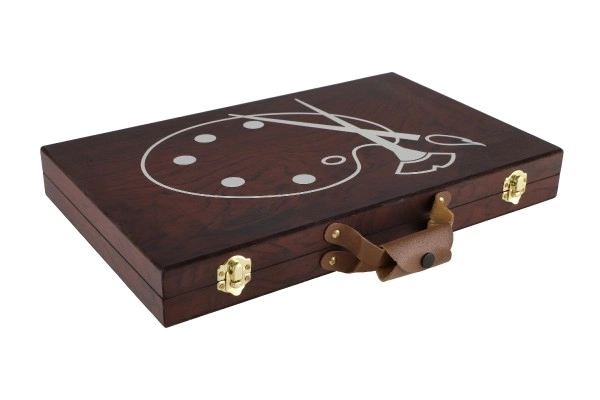 Schilder Set Kunstbox in houten koffer - 79 stuks