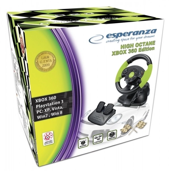 Compact gaming stuurwiel HIGH OCTANE voor PC/PlayStation/Xbox