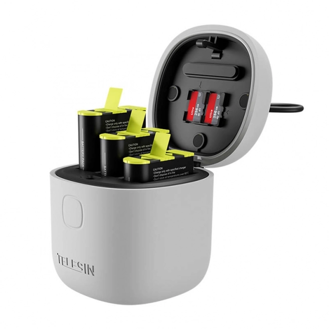 Waterdichte oplader Telesin Allin box voor GoPro Hero 9 / Hero 10 + 3 batterijen