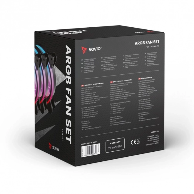 FAN-01 Wit 4-pack 120mm ARGB ventilator inclusief controller en afstandsbediening