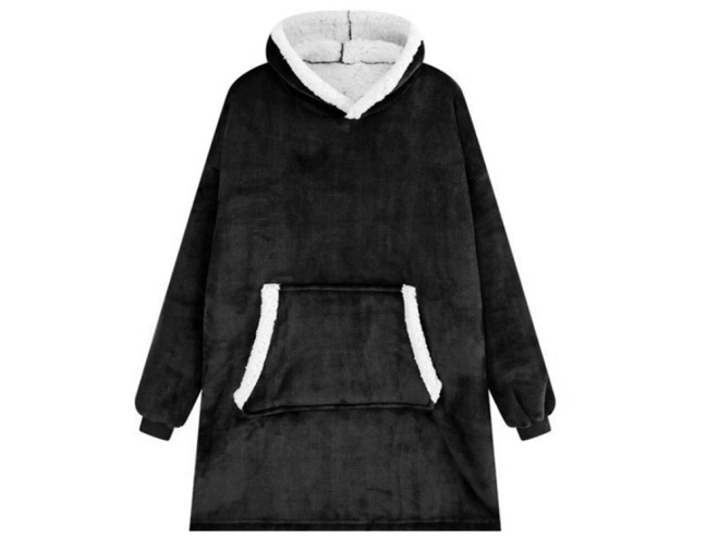 Warme oversized hoodie met bont en capuchon