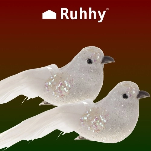 Kerstboomversieringen - vogeltjes 2 stuks. Ruhhy 22338