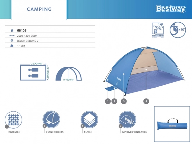 Toeristische strandtent Bestway