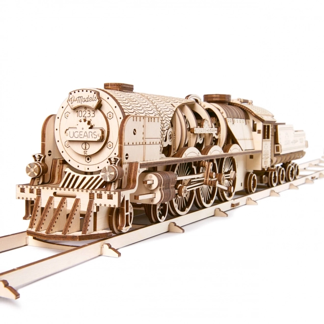 Ugears 3D puzzel - Locomotief V-express met wagon 538 delen