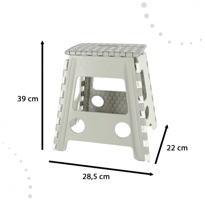 Opvouwbare antislip kruk 39 cm lichtgrijs