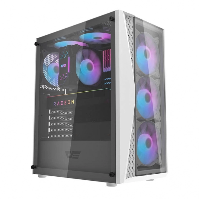 Computerbehuizing Darkflash DK352 Plus met 4 ventilatoren (zwart-wit)