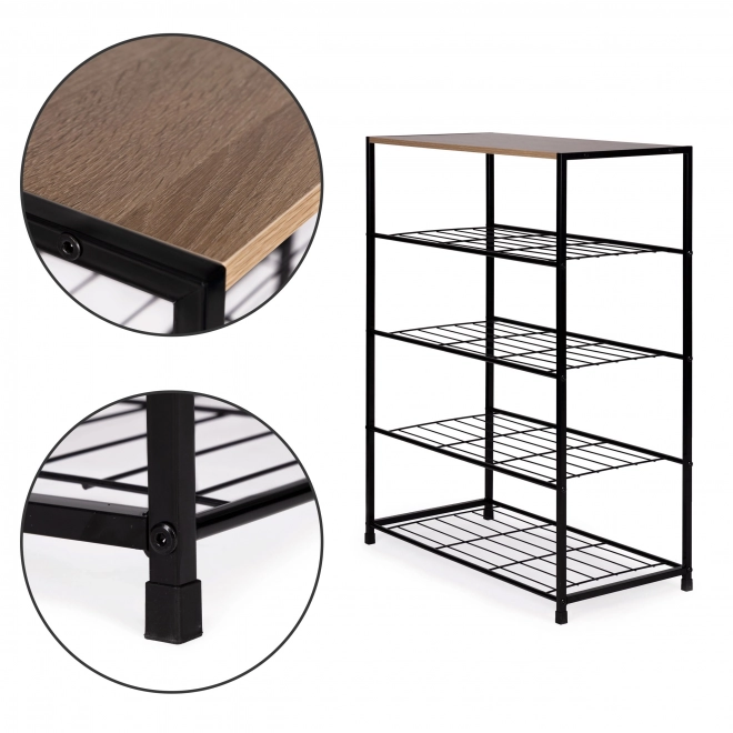 Elegant schoenenrek van massief hout LOFT