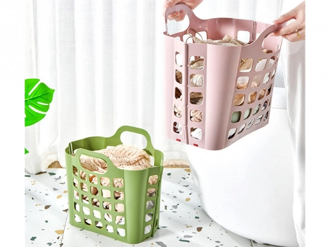 Inklapbare plastic boodschappenmand en wasmand