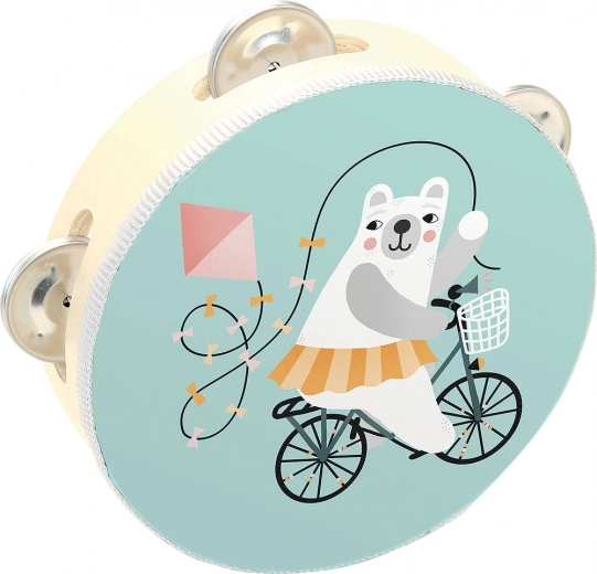 Tamboerijn met beertje voor een vrolijk ritme