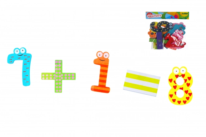 Houten magnetische cijfers