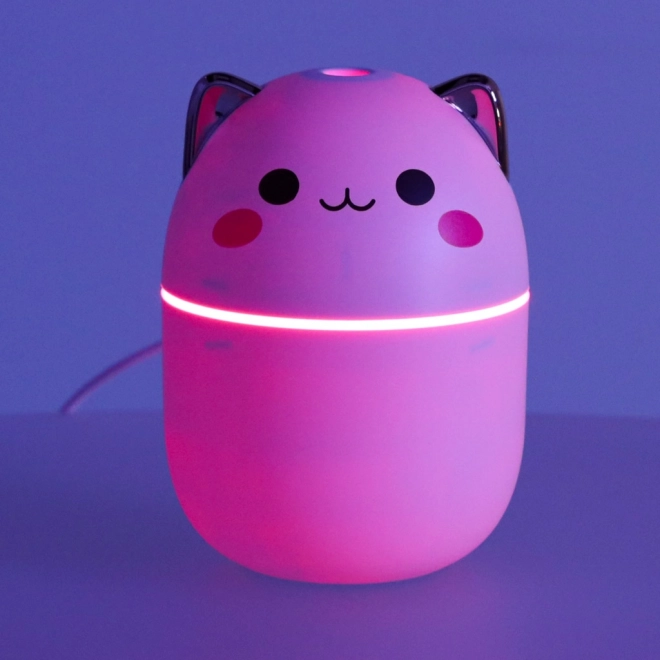 Witte katten diffuser en luchtbevochtiger voor essentiële oliën