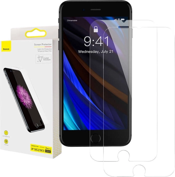 Gehard glas Baseus voor iPhone SE 2 en SE 3