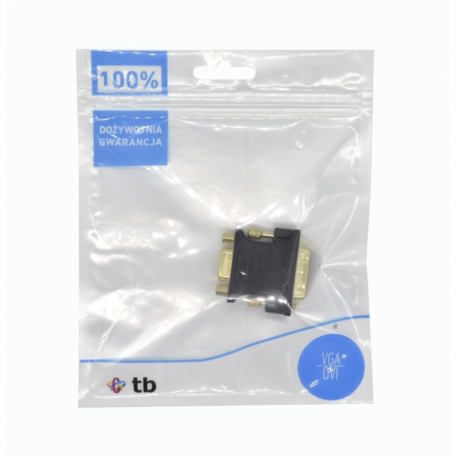 Adapter DVI M naar VGA F verguld