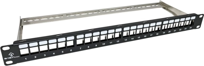 Modulair patchpaneel 1U leeg 24 poorten voor keystone