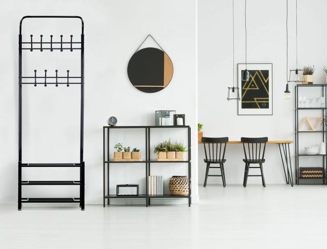 Kapstok voor kleding + kastje, schap, schoenenrek ModernHome