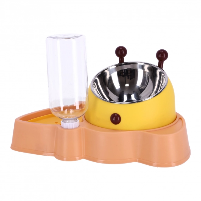 Schaal met automatische waterdispenser voor honden en katten 2 in 1 - roze
