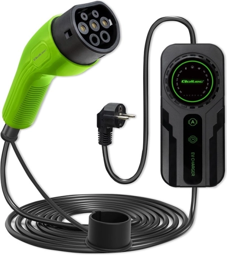 Mobiele EV-oplader met regeling 2-in-1 type 2 | schuko | 3,5 kW | 230 V | lcd | draagbaar | wallbox | 5 m