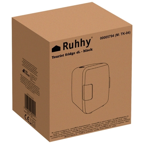 Ruhhy Draagbare Zwarte Mini - Koelkast 4L 12V/220V
