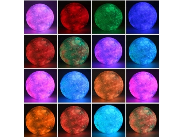 Nachtlamp GALAXY 3D met gekleurd RGB-verlichting + afstandsbediening