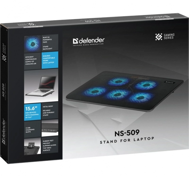 Metalen koelpad voor laptops NS-509, 15.6"-17"
