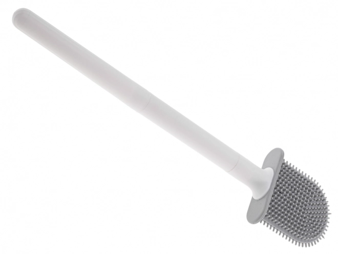 Witte siliconen WC-borstel met houder
