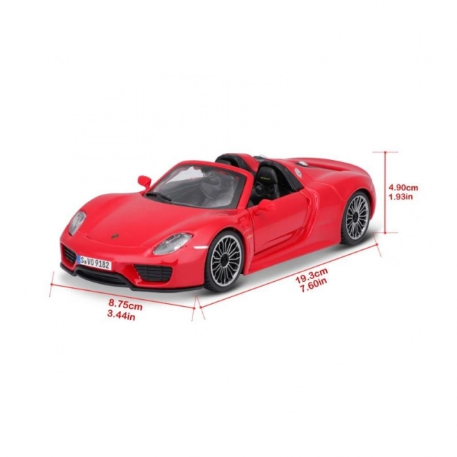 Bburago Porsche 918 Spyder rood model 1:24